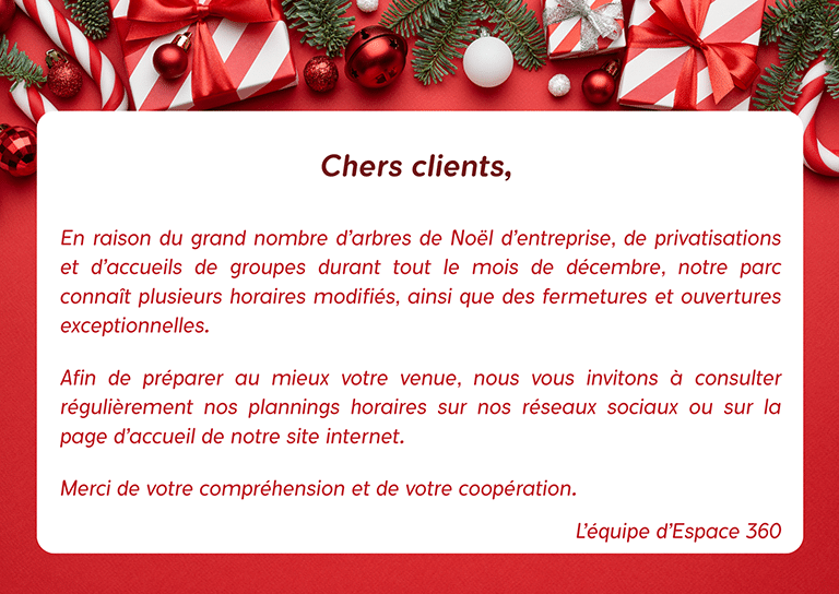 Information Horaires Décembre 2025