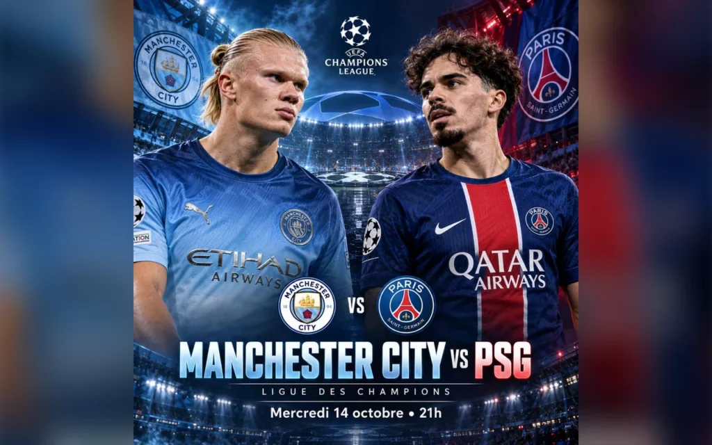 Ligue des Champions : Manchester City – PSG sur écran