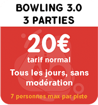 Bowling - Réservation de 3 parties